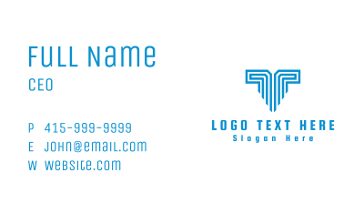 Letter T Technology  Business Card Image Preview