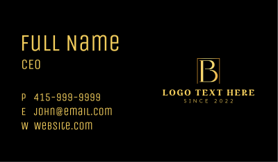 Luxury Fashion Letter B Business Card