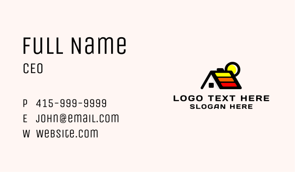 Sun Roof House Business Card Design Image Preview