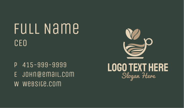 Coffee Bean Cup Business Card Design Image Preview
