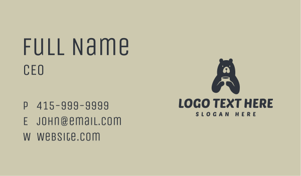 Coffee Cup Bear Drink Business Card Design Image Preview