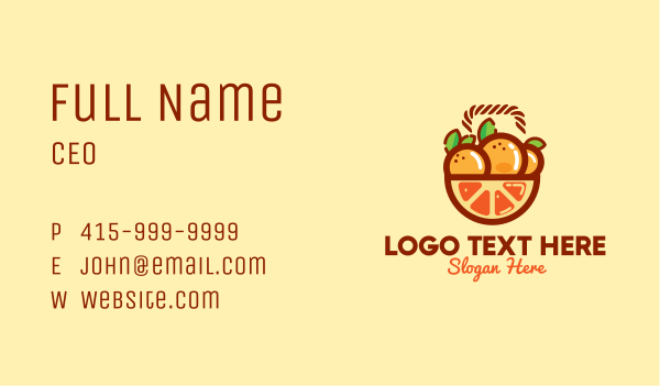 Orange Fruit Basket  Business Card Design Image Preview