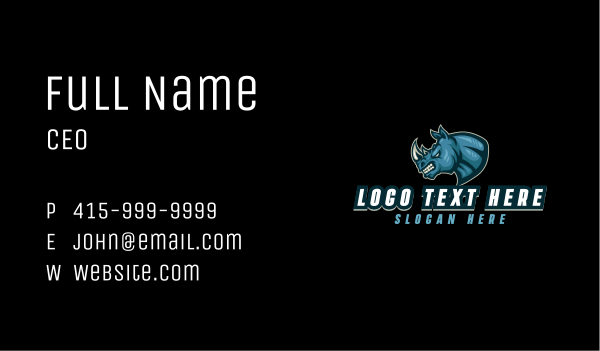 Wild Rhino Gaming Business Card Design Image Preview