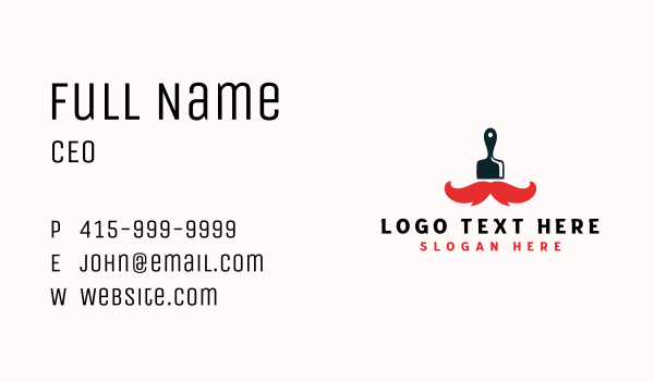 Paint Brush Mustache Business Card Design Image Preview