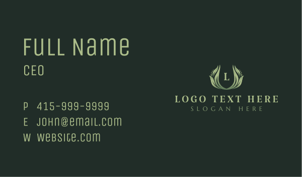 Natural Herbal Leaves Business Card Design Image Preview