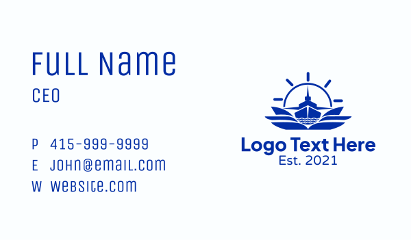 Compass Ferry Ship Business Card Design Image Preview