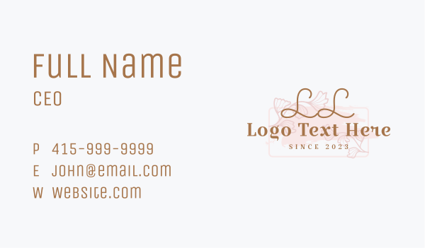 Floral Brush Fashion Letter Business Card Design Image Preview