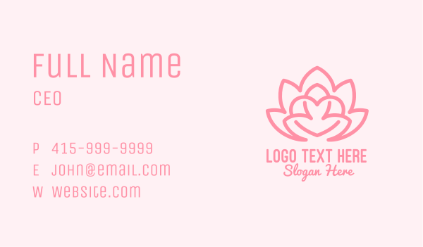Pink Lovely Lotus  Business Card Design Image Preview