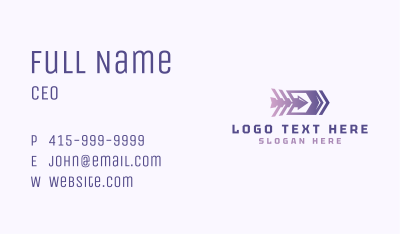 Gradient Cargo Arrow Business Card Image Preview