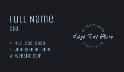 Round Casual Wordmark Business Card Image Preview
