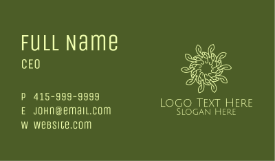 Green Wellness Vine Wreath Business Card Image Preview