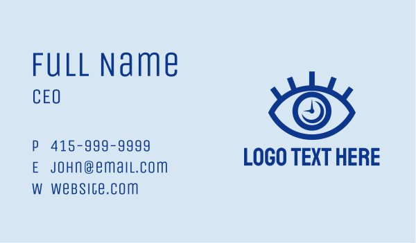 Eye Surveillance Clock  Business Card Design Image Preview