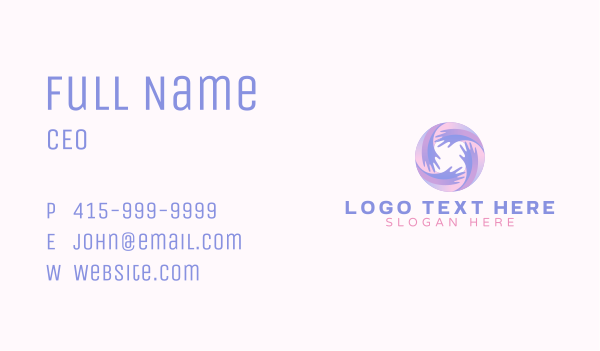 Hand Charity Support Business Card Design Image Preview