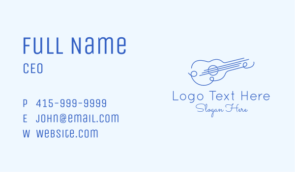 Minimalist Guitar Drawing Business Card Design Image Preview