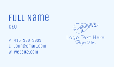 Minimalist Guitar Drawing Business Card Image Preview