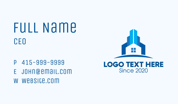 Blue Home Property Business Card Design Image Preview