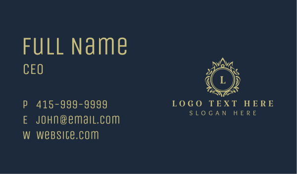 Gold Crown Wreath Business Card Design Image Preview