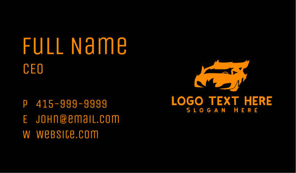 Sports Car Flame Racing Business Card Design Image Preview