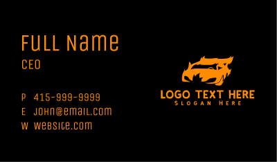 Sports Car Flame Racing Business Card Image Preview