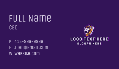 Wild Lion Gaming Shield Business Card Image Preview