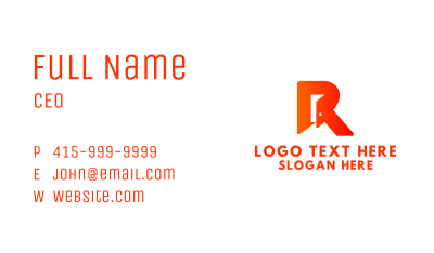 Open Door Letter R Business Card Image Preview