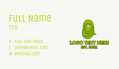 Muslim Niqab Avatar Business Card Image Preview