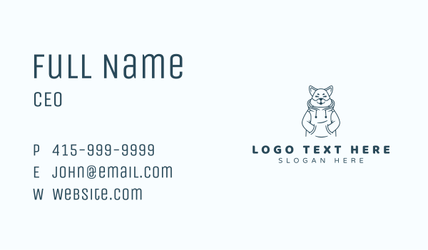 Cute Dog Hoodie Business Card Design Image Preview