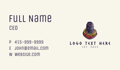 Maasai Tribe Mascot Business Card Image Preview