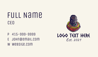 Maasai Tribe Mascot Business Card