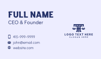 Law Notary Letter T Business Card Design