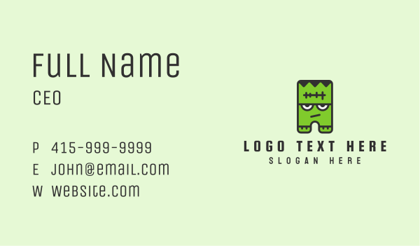 Frankenstein Monster Mascot Business Card Design Image Preview