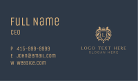 Royal Leaf Crown Shield  Business Card Image Preview