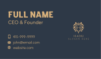 Royal Leaf Crown Shield  Business Card Image Preview