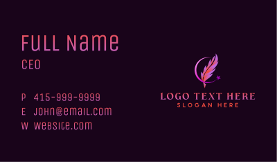 Quill Pen Writing Business Card Image Preview