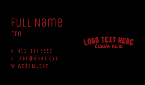 Freaky Horror Wordmark Business Card Design Image Preview