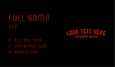 Freaky Horror Wordmark Business Card Image Preview