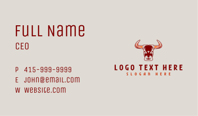 Bull Buffalo Horn Business Card Image Preview