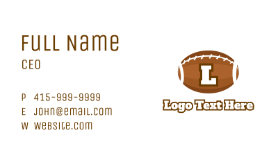 Football Team Sports Letter Business Card