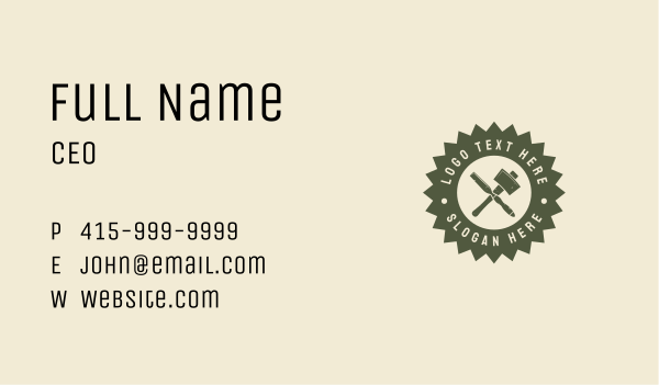 Mallet Chisel Carving Business Card Design Image Preview