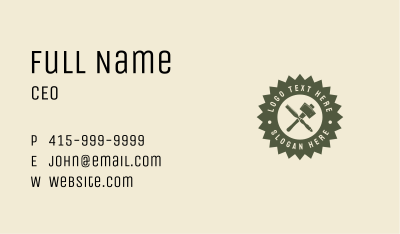 Mallet Chisel Carving Business Card Image Preview