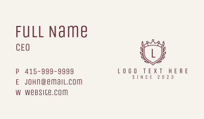 Royal Agency Shield Wreath Business Card Image Preview