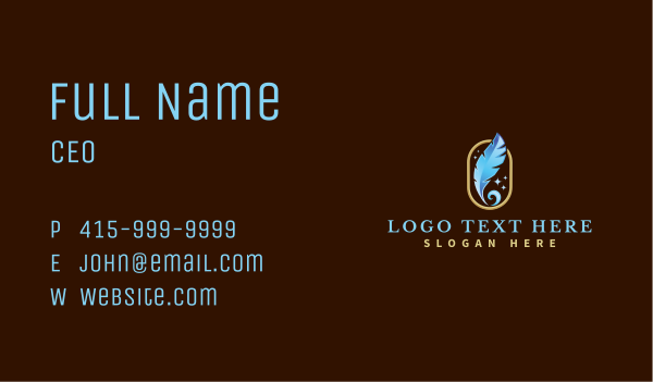 Literature Feather Writer Business Card Design Image Preview