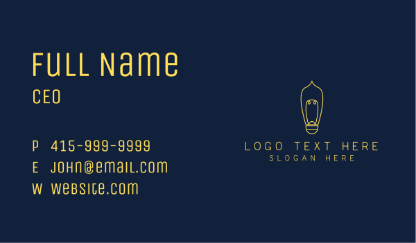 Light Bulb Lighting Business Card Design Image Preview