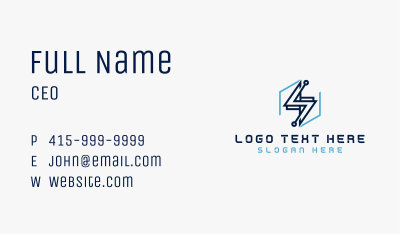 Tech Flash Electrical Lightning Business Card Image Preview