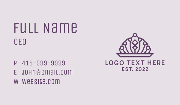 Jewelry Tiara Crown Business Card Design Image Preview