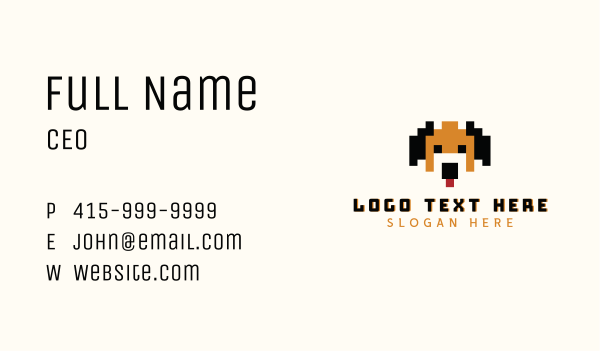 Dog Pixelated Game Business Card Design Image Preview