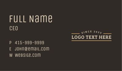 Classic Enterprise Wordmark Business Card Image Preview