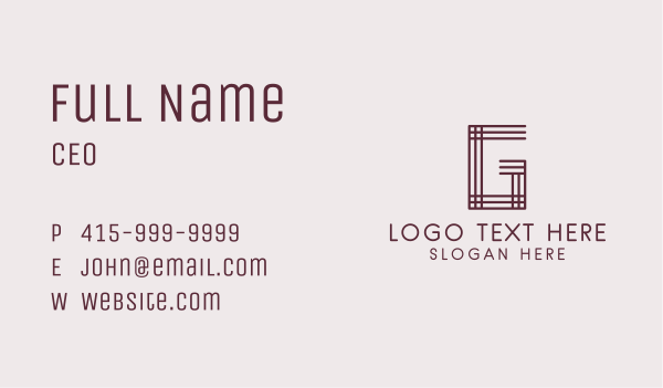 Woven Textile Letter G Business Card Design Image Preview