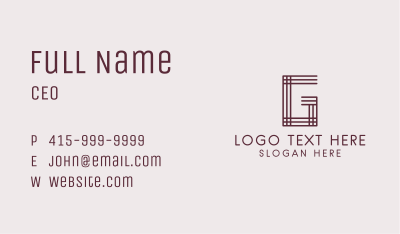 Woven Textile Letter G Business Card Image Preview