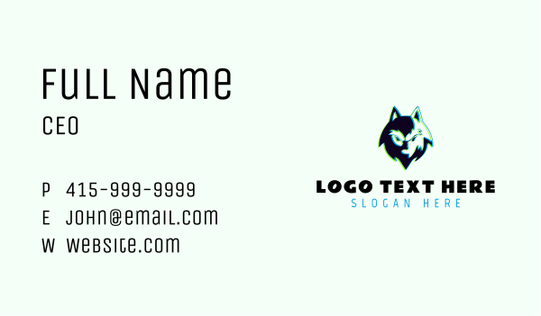Wild Wolf Cartoon Business Card Design Image Preview